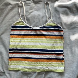 Multicolor Ribbed Striped Spaghetti Strap Top | Forever 21